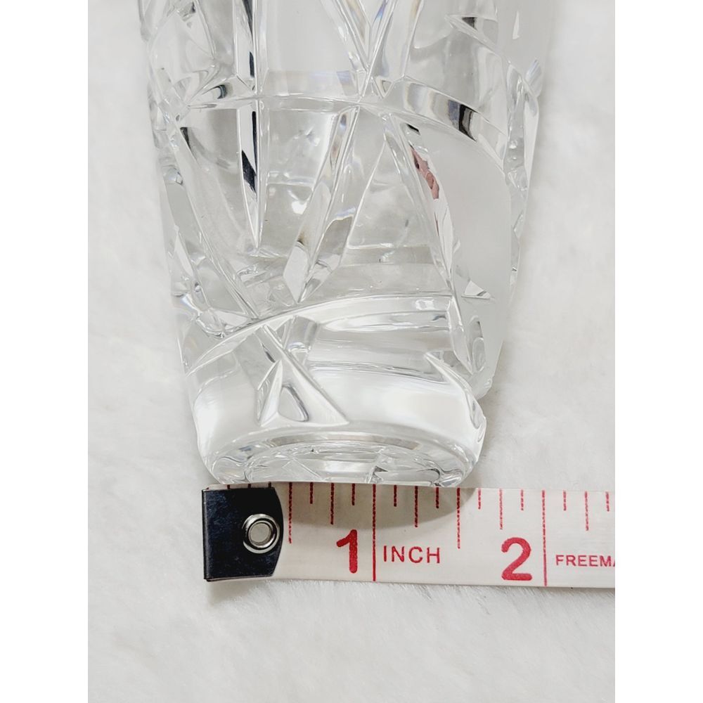 Caesar Crystal Bohemiae Hand Cut Lead Crystal Miter Vase 6.5" Karel Rosa Signed - Picture 6 of 13